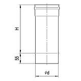 Труба дымохода Ferrum 1м нержавеющая сталь (AISI 430/0,5 мм), фото 2