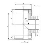 Сэндвич-тройник Ferrum 90° (AISI 430/0,5мм) нержавеющая сталь, фото 2