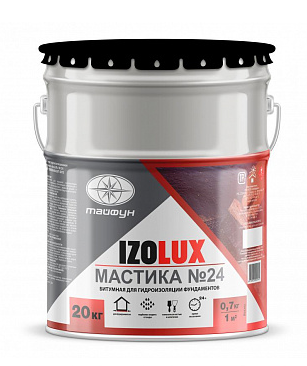 Мастика гидроизоляционная битумная IzoLUX №24 (3кг ведро), фото 2