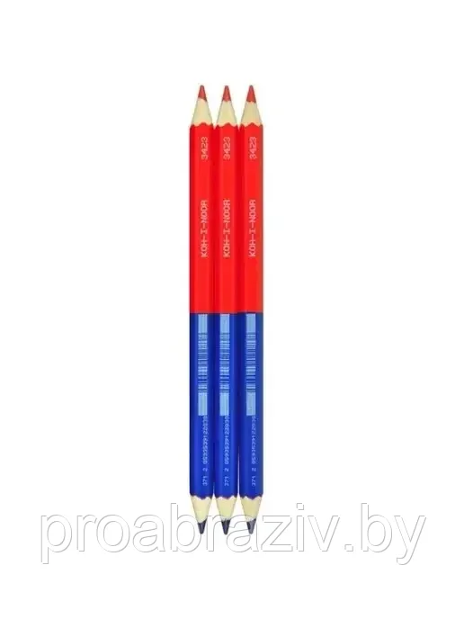 КАРАНДАШ СТРОИТЕЛЬНЫЙ ДВУХЦВЕТНЫЙ 3шт