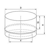 Заглушка с отверстием Ferrum Д.100х200 мм (AISI 430/0,5мм) нержавеющая сталь, фото 2