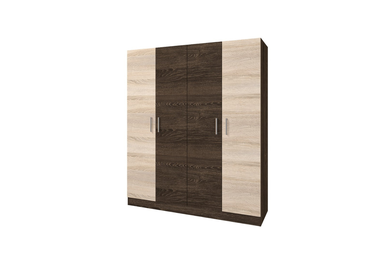 Шкаф 4 ств. Леси без зеркала - Дуб Кантербери/Сонома (Горизонт)