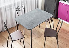 Стол кухонный прямоугольный - Бетон светлый (Опора чёрная)