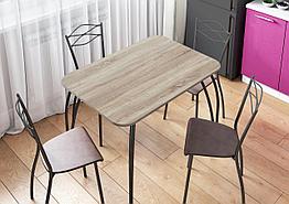 Стол кухонный прямоугольный - Дуб Сонома (Опора чёрная)