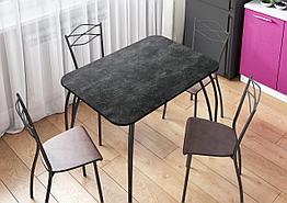Стол кухонный прямоугольный - Бетон тёмный (Опора чёрная)