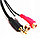 Кабель 2x RCA - jack 3.5mm (AUX), мама-папа, 0,3 метра, черный 555225, фото 2