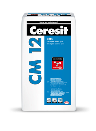 Ceresit/СМ 12/ Растворная сухая облицовочная смесь (для грэса и крупноформат. плит.)  25 кг, фото 2