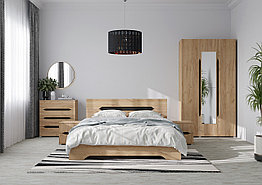 Спальня Вега - Комплект 1 - Дуб золотой крафт/Венге (Горизонт)