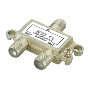 Делитель ТВ 1вход (F-гнездо)-2выхода (F-гнездо) 5-900МГц 03-003