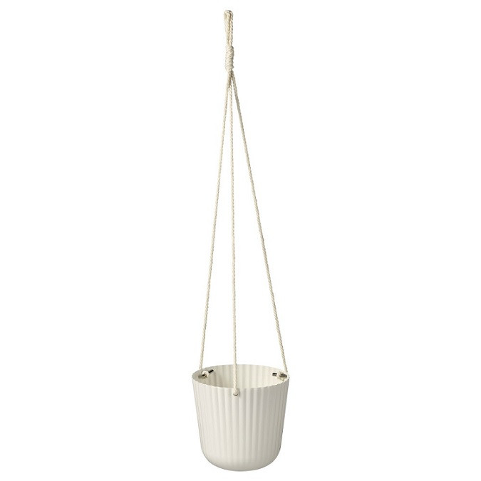 IKEA/  ЭППЕЛЬРОС Кашпо подвесное, д/дома/улицы белый с оттенком12 см