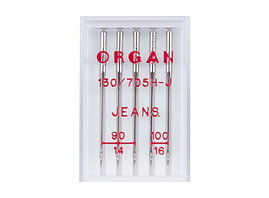 Иглы 130/705H-J №090-100 джинсовые ORGAN (5 шт.)