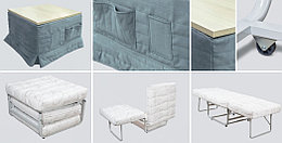 Пуф-трансформер - Микровелюр серый/Дуб Сонома (Мелодия сна)