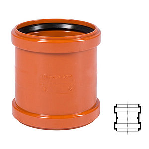 Муфта двухраструбная KGMM 110 мм наружной канализации Ostendorf