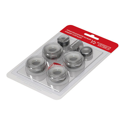 Комплект 1/2" для подключения секционных радиаторов Royal Thermo, серый арт. RT02-2, фото 2