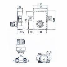 Регулировочный короб для теплого пола Unibox TCB-K- 01 с термостатическим клапаном, ZEISSLER/TIM, фото 3