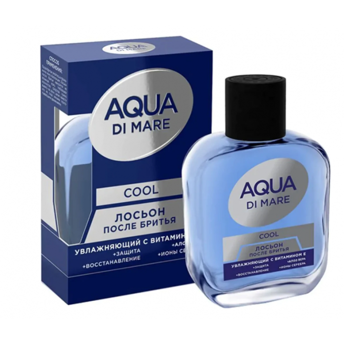 Лосьон После Бритья Увлажняющий Aqua Di Mare Cool, 100 мл - серебро, алоэ, вит Е