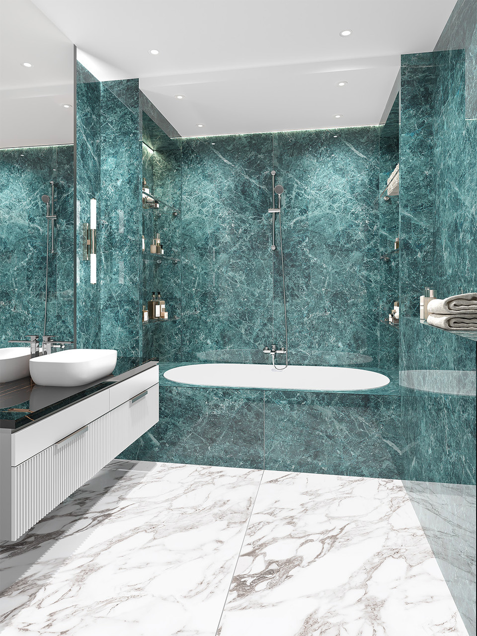 Керамический слэб Double Polished NORD VERDE LUMINOUS 2800х1200х6мм
