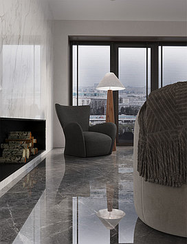 Керамический слэб Double Polished TUNDRA GRIS LUMINOUS 2800х1200х6мм