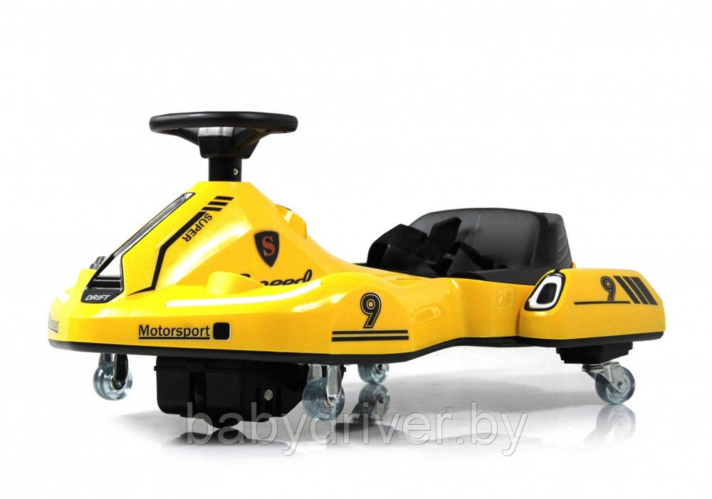 Детский электромобиль River Toys K009PX (жёлтый) дрифт-карт