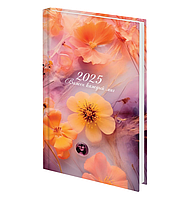 Ежедневник датированный 2025 145х215 мм, А5, STAFF, ламинированная обложка, "Ice flowers"