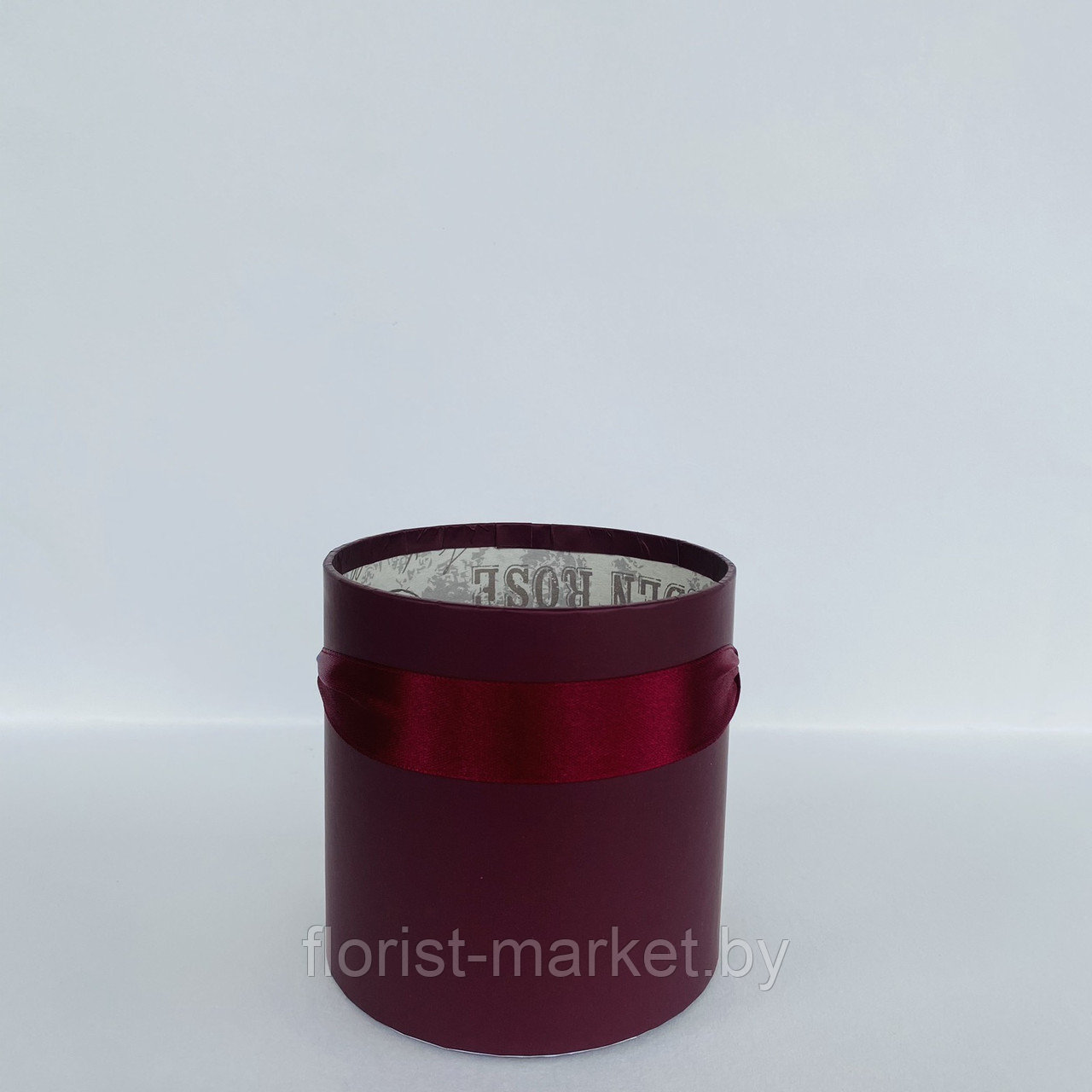 Коробка шляпная без крышки, D12/H12 см, бордовый