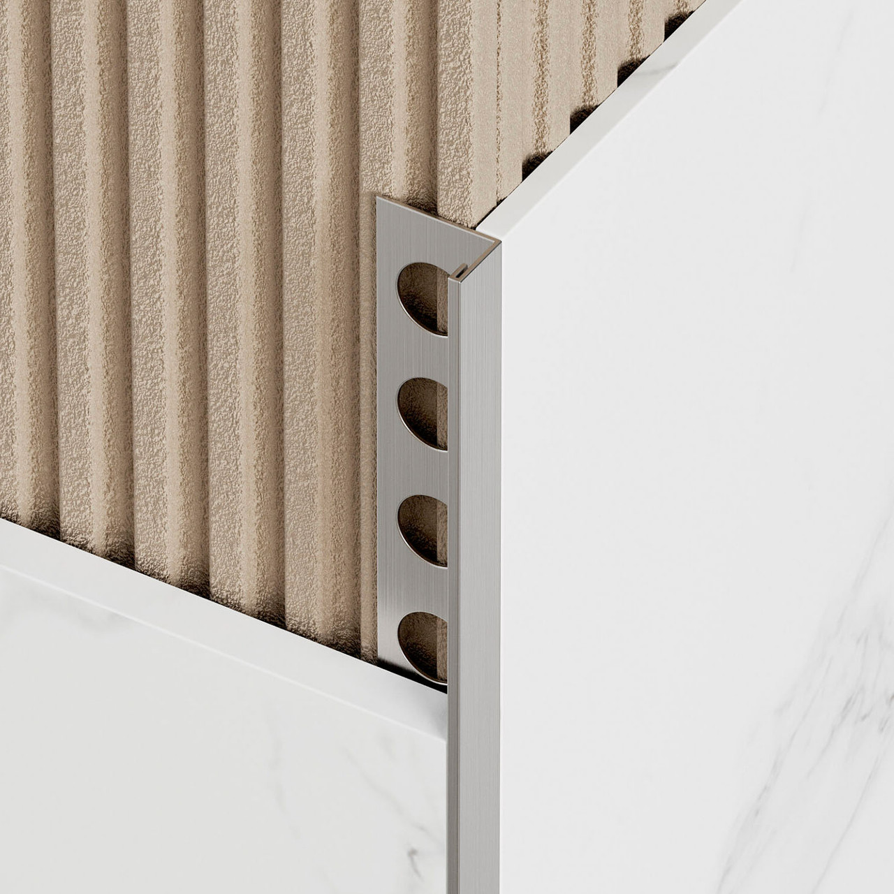 Уголок для плитки L образный из нержавеющей стали 8мм шлифованный 270 см