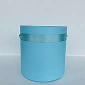 Коробка шляпная без крышки, D18/H18 см, морская волна