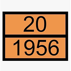 Таблица ОПАСНЫЙ ГРУЗ код 20/1956 (ГАЗ СЖАТЫЙ), рельефная, 300х400 мм