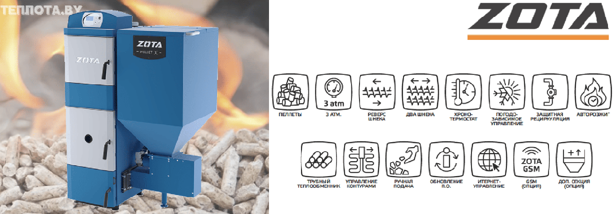 ZOTA Pellet S 25 кВт пеллетный котел, фото 2