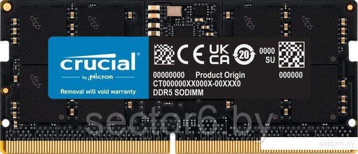 Оперативная память Crucial 16ГБ DDR5 SODIMM 4800 МГц CT16G48C40S5, фото 2