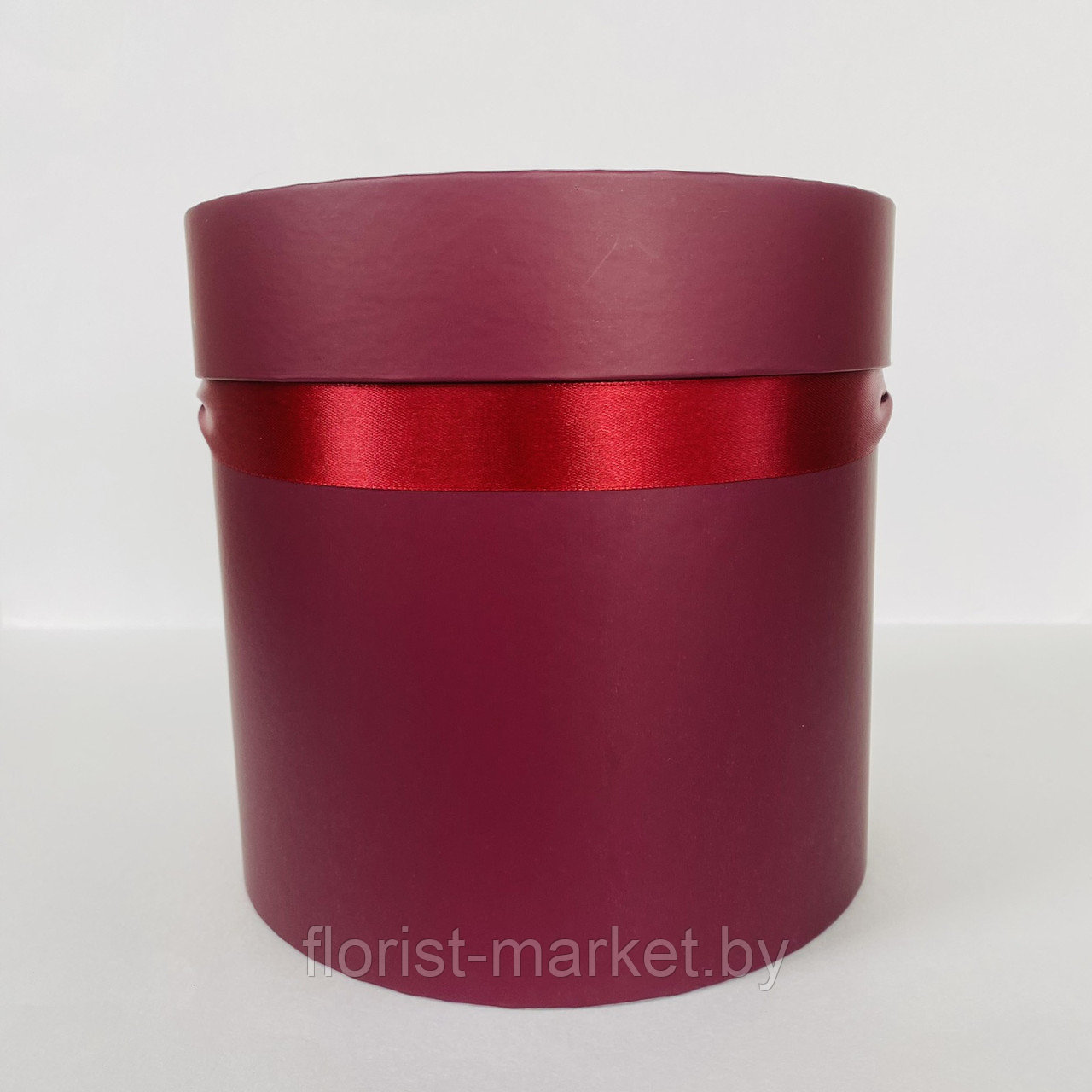 Коробка шляпная с крышкой, D20/H20 см, бордовый