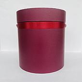 Коробка шляпная с крышкой, D22,5/H24,5 см, бордовый