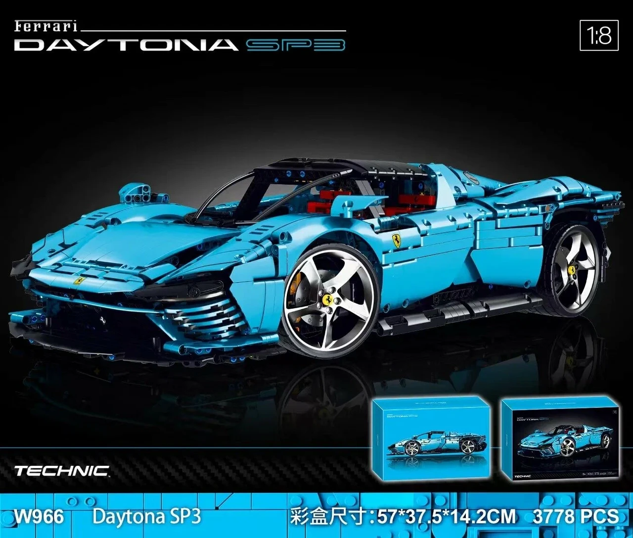 Конструктор для детей Техник Ferrari Daytona W966 3778 дет.