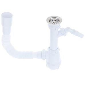 Сифон для мойки Aquant, 1 1/2х40 мм, отвод для стир. машины, с гофрой 40х40/50 мм 1262557