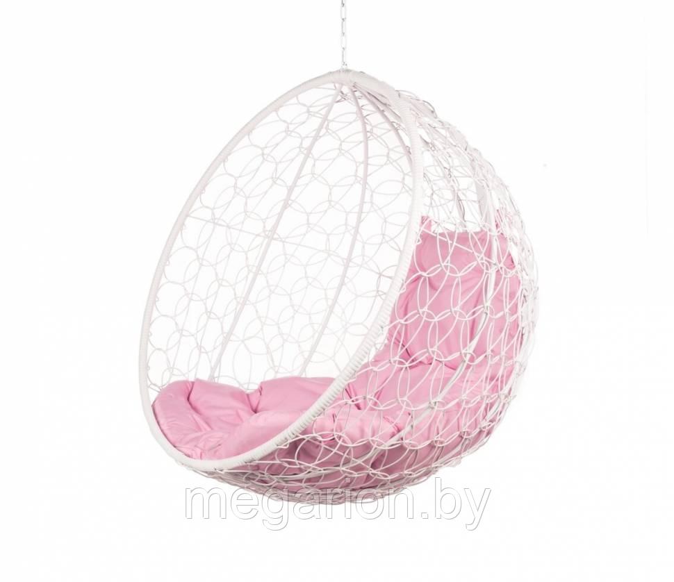 Подвесное кресло Кокос Белый/ Розовый (Без стойки)