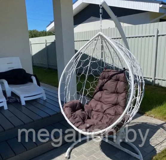 Подвесное кресло BiGarden Tropica White (коричневая подушка)