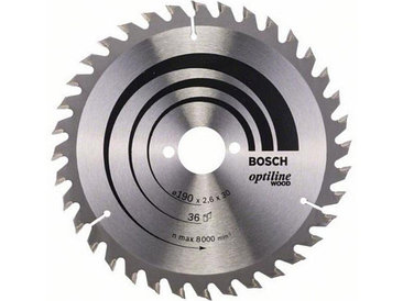 BOSCH Китай Диск пильный 190х30 мм 36 зуб. по дереву OPTILINE BOSCH (твердоспл. зуб)