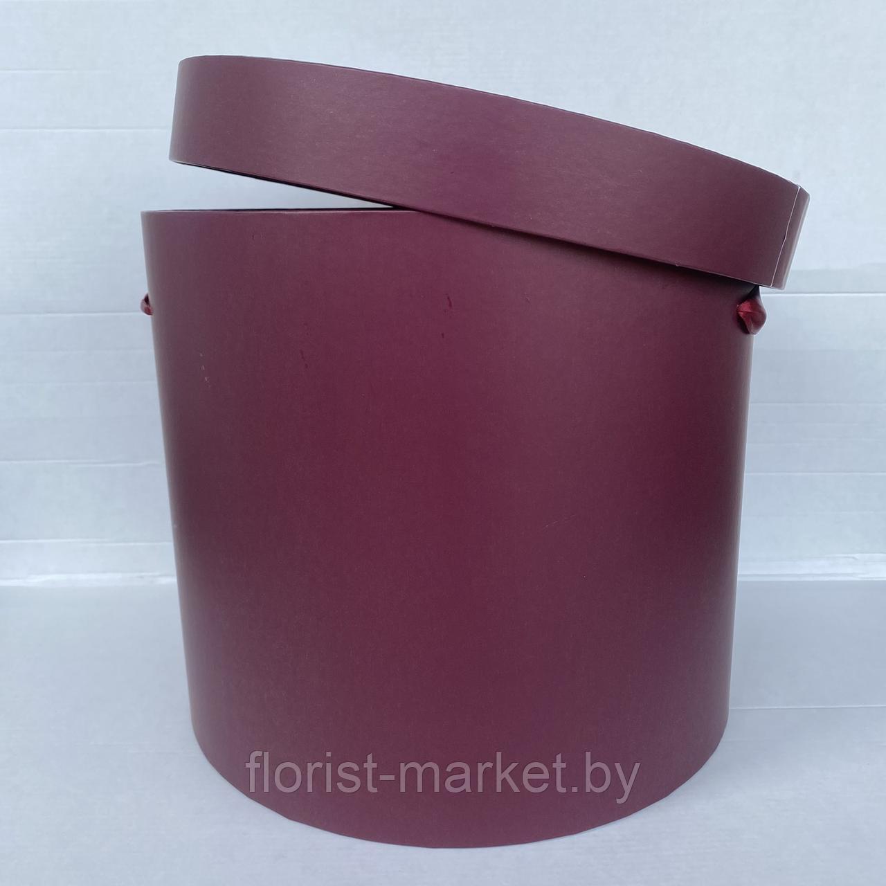 Коробка шляпная с крышкой, D32,5/H28 см, бордовый