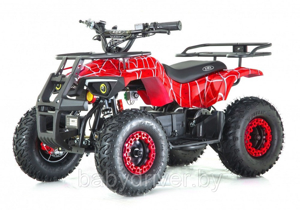 Детский электроквадроцикл RiverToys TIKI LUX (красный Spider) скорость 25 км/ч до 65кг.