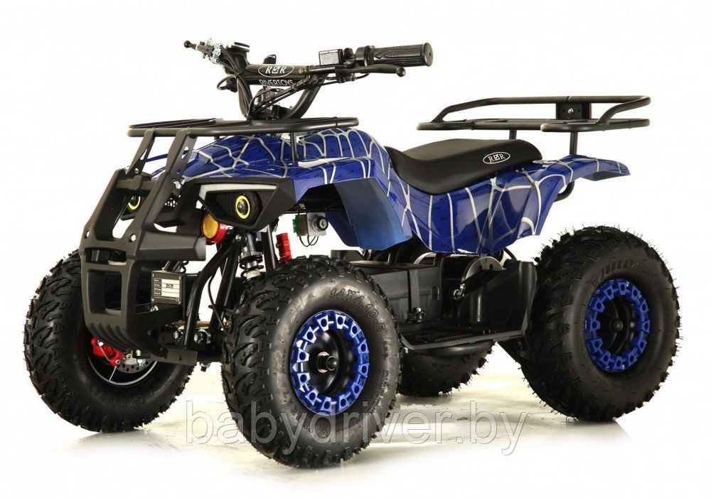 Детский электроквадроцикл RiverToys TIKI LUX (синий Spider) скорость 25 км/ч до 65кг.