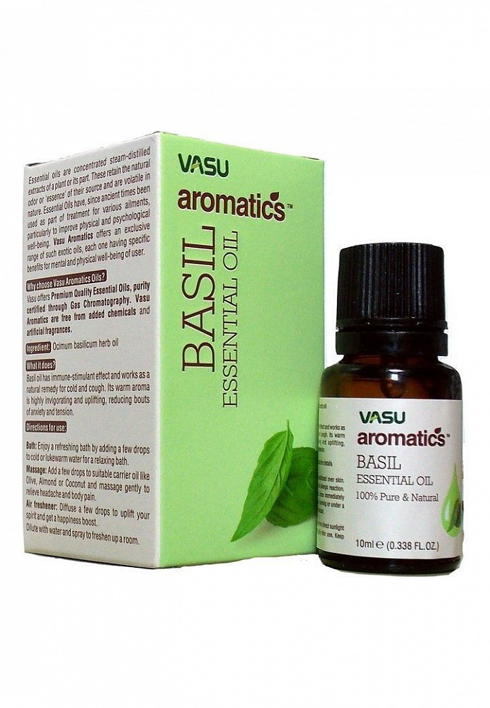 Эфирное масло Базилик, Basil essentail oil, VASU Индия 10 мл