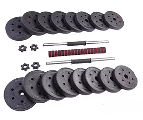 Гантели разборные Ametist с соединительным грифом композитные 30 кг