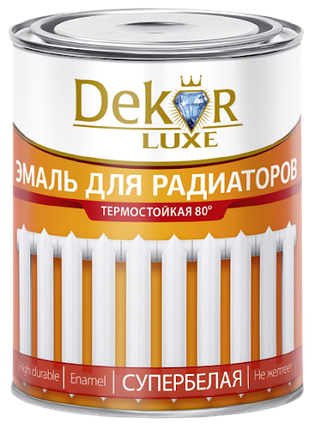 Эмаль для радиаторов алкидная "Dekor" 1,8 кг. белая, фото 2