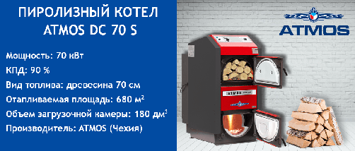 Пиролизный котел ATMOS DC70S для древесины, фото 2