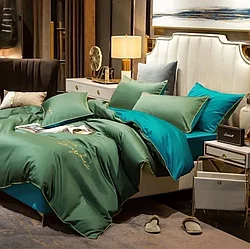 Комплект постельного белья 2-x спальный MENCY ЖАТКА Зеленый/бирюзовый