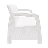 Диван садовый Ротанг Плюс 188×70×79 см Белый, фото 3