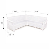 Диван садовый угловой Ротанг Плюс 200x200x79 см Белый, фото 3