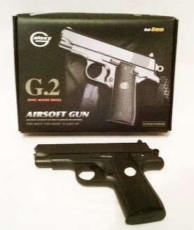 Пистолет игрушечный пневматический металлический с глушителем Airsoft Gun G.2 A, Минск - фото 5 - id-p33580301