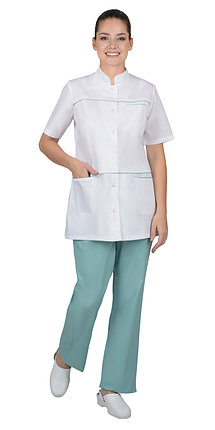 Костюм СИРИУС-ЛАУРА женский белый с мятным, фото 2