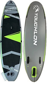 Сапборд SUP Board TOUGHLON (360х96х15), арт. TA005-001 (черно-зеленый)